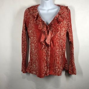 Laura Scott red blouse size medium petite